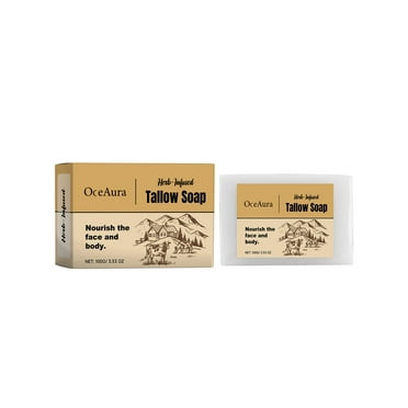 potrochi Beef Tallow Soap Bar, Natural Fed Tallow Soap For Skin Care, Moisturizing Face And Body Wash Soap,Beauty Oil Control Moisturizer Bath Soap, Clean, Moisturize, Soothe