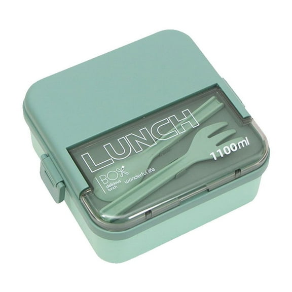 potrochi Bento Box for Adult, Lunch Bento Box, Lunch Containers for Adults, Classic Bento Box, LeakProof Lunch Box with Utensils, BPA Free, 2 Compartment Bento Box Microwave Safe
