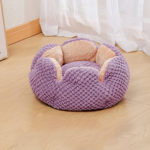 potrochi Cactus Shape Comfy Pet Bed, Summer Breathable Fluffy Thickened Cat Nest, Washable Fluffy Faux Fur Dog Cat Bed, Round Cuddler Cat Kennel Anti-Anxiety Pet Mat
