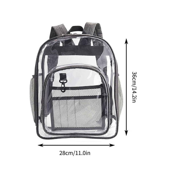potrochi Clear Backpack - Large Clear Backpack Heavy Duty Transparent Backpack, Transparent PVC School Backpack, See Through Backpack Clear Bookbag for Student, School, Work, Travel