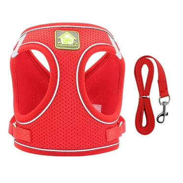potrochi Dog Harness and Leash Set for Walking, Soft Mesh Adjustable Easy Control Lightweight Cat Vest Harnesses with Reflective Strips, Escape Proof Small Dogs Cats Vests