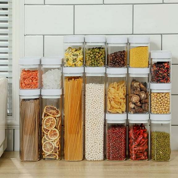 potrochi Food Storage Containers with Lids, Airtight Food Storage Containers, Airtight Kitchen Pantry Organizers, BPA Free Kitchen Pantry Organization Canisters, Clear Plastic