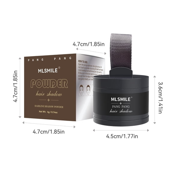 potrochi Hairline Powder Instantly Conceals Hair Loss, Root Touch Up Hair Color Powder, Hair Toppers for Women Men, Hair Fibers for Thinning Hair (Natural Black)