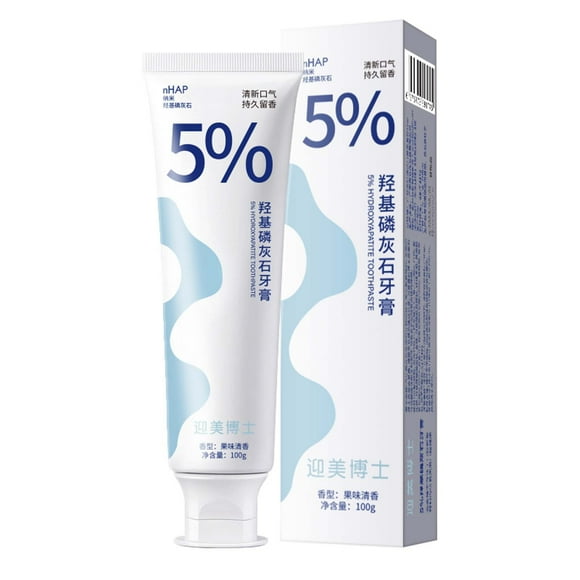 potrochi Hydroxyapatite Toothpaste Treatment Tooth Decay Toothpaste, Remineralizing Fluoride Free Mint Flavor Home Repair Cavity Toothpaste Cure Repairing Tooth Cavities Dental Caries
