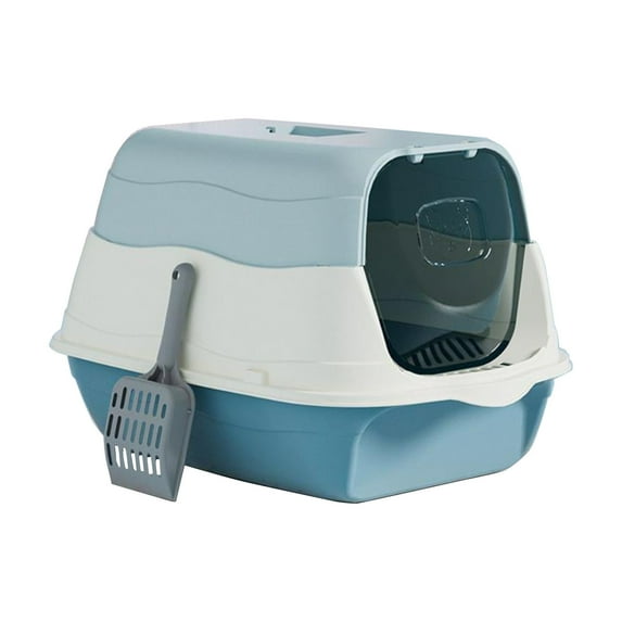 potrochi Jumbo Hooded Cat Litter Box, Cat Litter Box Cat Litter Tray with Lid Covered Large with Fully Enclosed Litter Pan Cat Toilet Cat Litter Tray with Cover Scoop, Easy to Clean