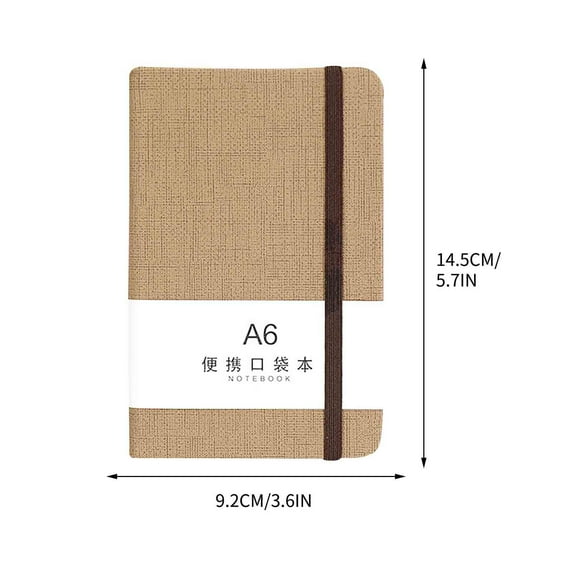 potrochi Lined Journal Notebook, A6 Leather Hardcover Pocket Notebook, A6 College Ruled Notebook, College Ruled Notebook,A6 Horizontal Notebook, 100 GSM Acid-Free Paper