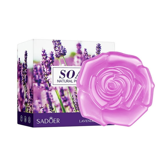 potrochi Natural Lavender Oil Soap Bar with Essential Lavender Oil and Sorbitol, Glycerin, Gentle Clean Nourish Skin, Special flower shape an Ideal Present for Women