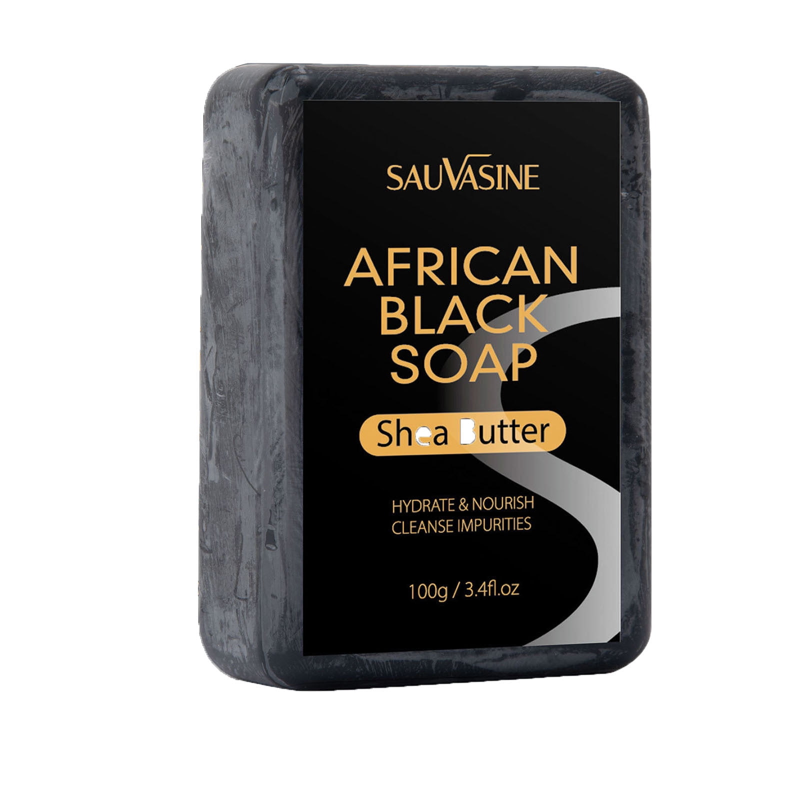 potrochi Organic African Black Soap Bar, Rich in African Shea Butter
