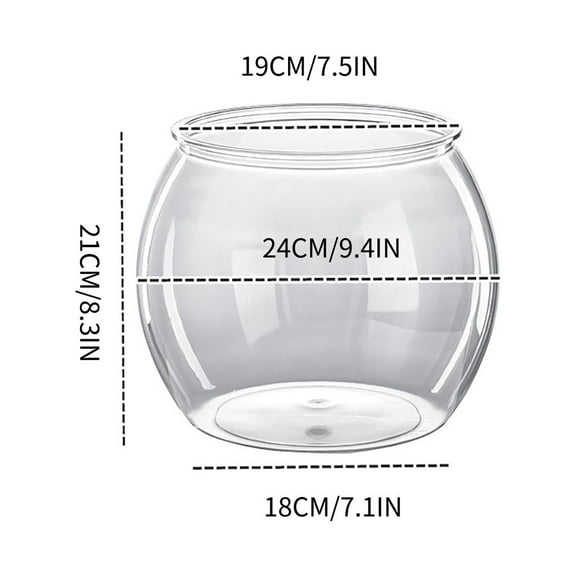 potrochi Plastic Aquarium Betta Fish Tank, Clear Fishbowl Goldfish Bowl, Tank Vase Pot Clear Bubble Planter with Break Resistant for Home décor Wedding Event Party