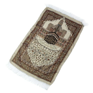 potrochi Prayer Carpet Mat, Muslim Prayer Rug Prayer Mat, Portable Polyester Braided Print Mat, Portable Worship Blanket, Travel Home Waterproof Blanket with Carrying