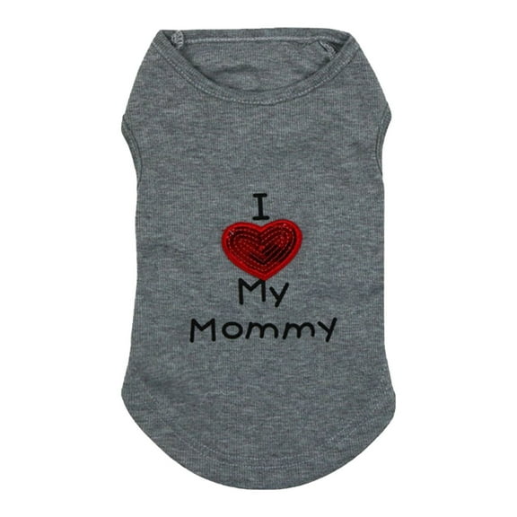 potrochi Puppy Shirt for Small Dog Boy, Dog Clothes Pet Fashion Casual Breathable Comfortable Apparel, Dog Shirts Slogan Vest I Love My Mommy Cute Heart T-Shirt Clothes, Outfits for Dog Cat