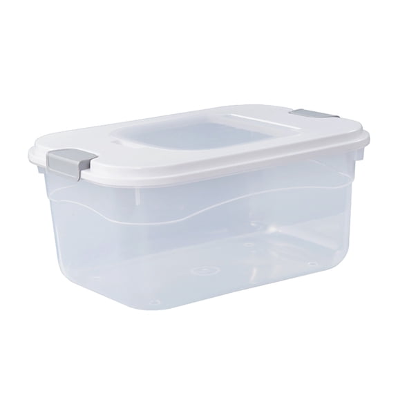 potrochi Rice Storage Container, Clear Plastic Dry Food with Lid, Large Grain Bucket Sealed Moisture Proof, Great for Pet Treat Kitchen Pantry Organization and Storage