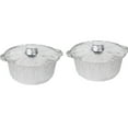 thumbnail image 1 of potrochi Round Deep Tin Foil Pans Disposable Aluminum, Aluminum Foil Baking Pans, Disposable Pots With Lids, Freezer & Oven Safe - For Baking, Cooking, Storage, Roasting, & Reheating, 1 of 9