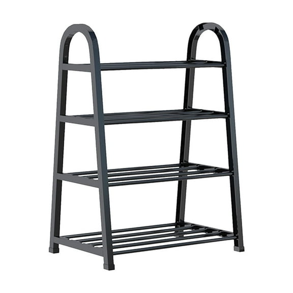 potrochi 4-Tier Stackable Small Shoe Rack, Lightweight Shoe Shelf Storage Organizer, Adjustable Shoe Shelf Storage Organizer, Heavy Duty Metal Free Standing Shoe Rack for Entryway, Hallway and Closet