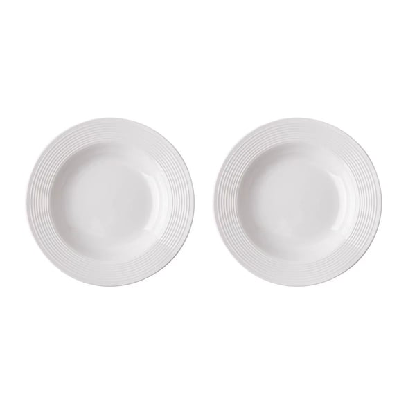 potrochi Small Pasta Plates Set of 2, White Porcelain Wide Rim Salad Plates, Wide Rimmed Soup Plates, White Dinner Plates, Pasta Plates, Porcelain Soup Bowls, Microwave & Dishwasher Safe