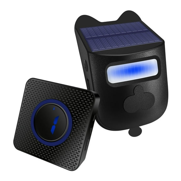 potrochi Solar Driveway Alarm, Solar Wireless Driveway Alarm Outdoor Weather-Resistant Motion Sensor Detector Doorbell Chime, DIY Security Alert System