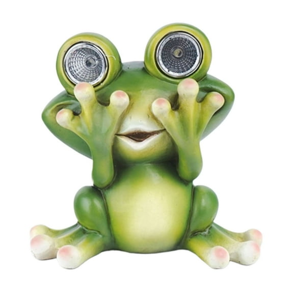 potrochi Solar Powered Frog Outdoor LED Garden Light Decor, Frog Statue for Garden, Green Frog Figurine for Outdoor Decor Yard and Garden Decoration Resin Sculpture, Solar Decorative Lights