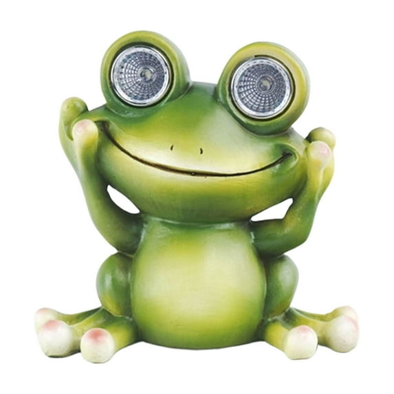 potrochi Solar Powered Frog Outdoor LED Garden Light Decor, Frog Statue for Garden, Green Frog Figurine for Outdoor Decor Yard and Garden Decoration Resin Sculpture, Solar Decorative Lights