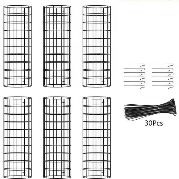 potrochi Tree Trunk Protector, 6 Pack Plant Guard Protectors with Zip Ties & Metal Stakes, Garden Protection Tree Wrap Cage for Damaged Bark Protector for Preventing Tree Trunk from Deer, Mower