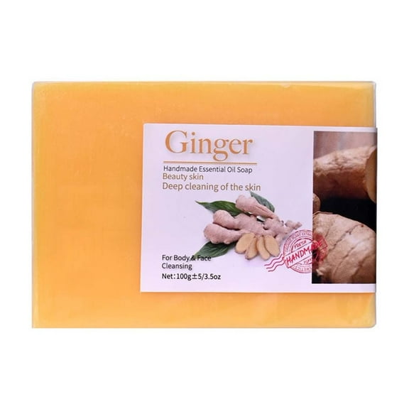 potrochi Turmeric Soap Bar for Face & Body, Brightening Lemon & Turmeric Kojic Acid Soap, Ginger Soap, Organic Ginger Soap, Natural Moisturizing Ginger Soap, Turmeric Face Soap Reduces Acne