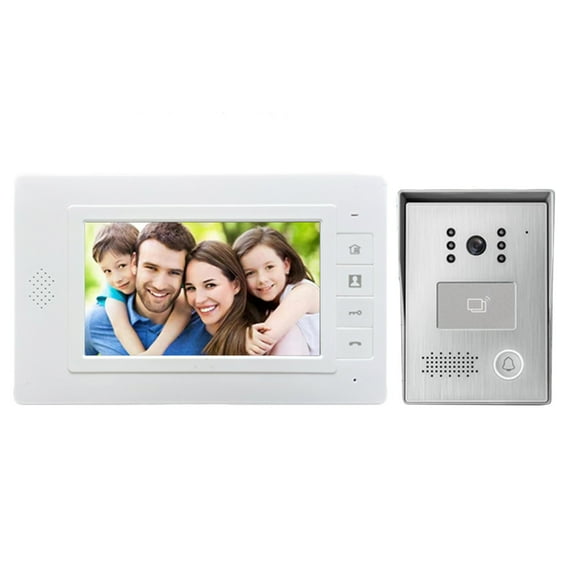 potrochi Wired Video Intercom Doorbell System 7 Inches LCD Monitor Video Door Phone Kits Support Monitoring,Unlock,Dual-Way Door Intercom for Villa Apartment Home Security Systems Indoor Outdoor