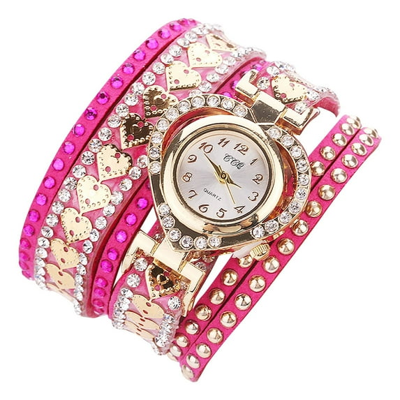 potrochi Women Watches, Fashion Women's Rhinestone Watch, Analog Quartz Bracelet Watch, Women's Bracelet Watch, Bling Rhinestone Quartz Dress Watch for Women