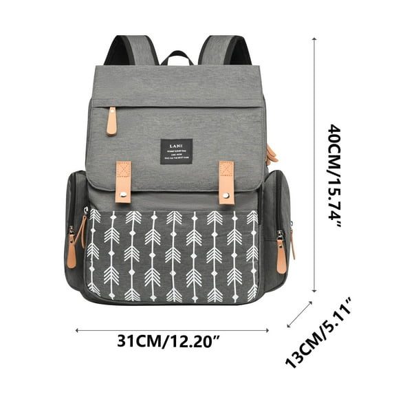 potrochi clearance Diaper Bags For Mom Large Capacity Backpacks Travel With Changer Bags Breastfeeding Baby Bags Maternity Solid Gray Fashion
