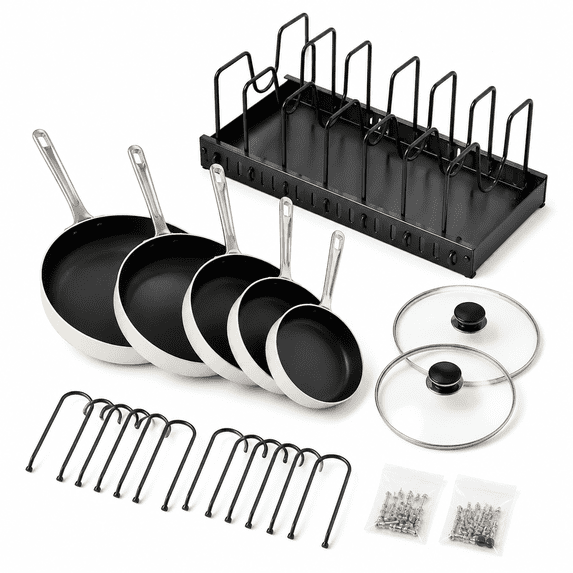pots and pans organizer under cabinet, pot lid organizers inside ...