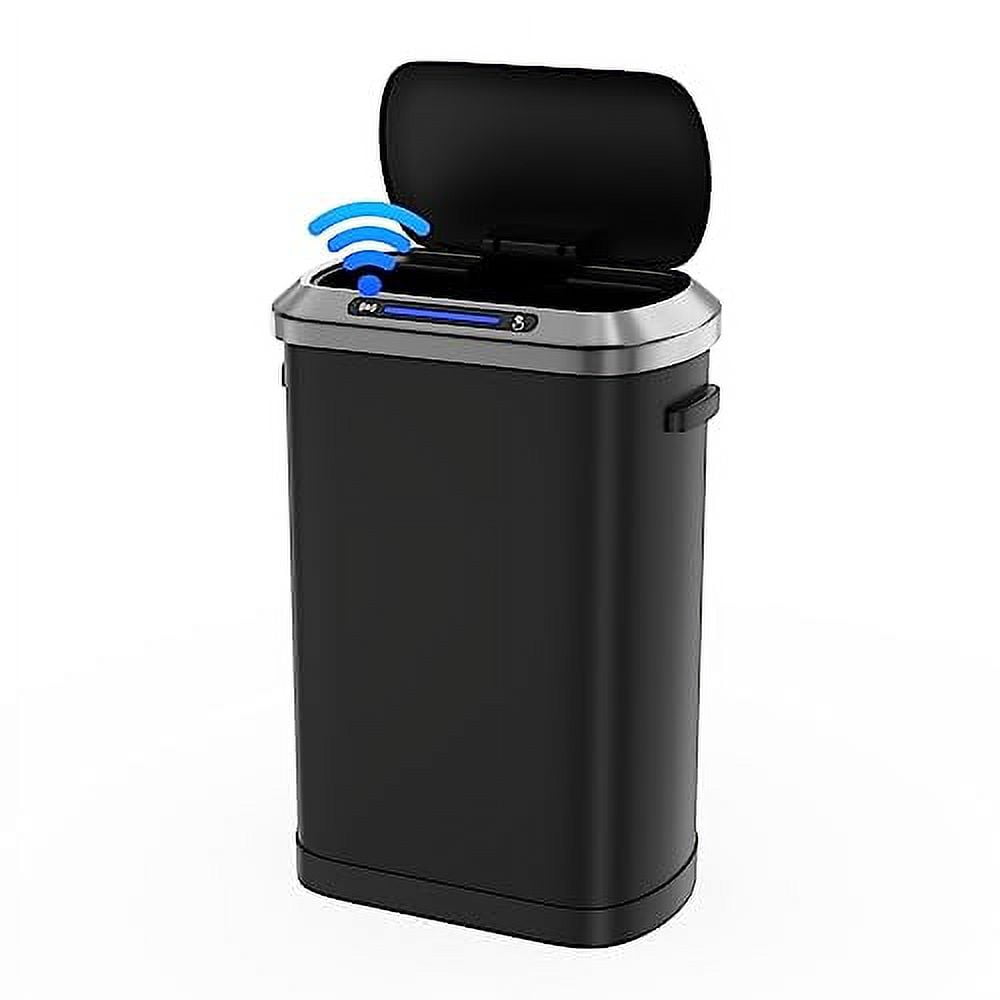 pouseayar 13 Gallon Smart Automatic Trash Can with Lid, Stainless Steel ...