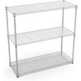 thumbnail image 1 of pouseayar 3 Tier NSF Metal Shelf Wire Shelving Unit, 1050lbs Capacity Heavy Duty Adjustable Storage Rack with Shelf Liners for Closet Kitchen Garage Basement, 48" H x 48" L x 18" D - Chrome, 1 of 9