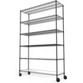 thumbnail image 1 of pouseayar 6 Tier NSF Metal Shelf Wire Shelving Unit, 6000lbs Capacity Heavy Duty Adjustable Storage Rack with Wheels & Shelf Liners, 82" H x 48" L x 18" D - Black, 1 of 9