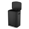 thumbnail image 1 of pouseayar Large Capacity 13 Gallon Stainless Steel Trash Can - Soft Close Lid, Foot Pedal, Durable Construction - Ideal for Kitchen, Office, Commercial Use - Black, 1 of 18