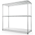 thumbnail image 1 of pouseayar Metal Shelf Wire Shelving Unit, 3 Tier NSF 1050lbs Capacity Heavy Duty Adjustable Storage Rack with Shelf Liners for Kitchen Garage Basement, 48" H x 48" L x 18" D - Chrome, 1 of 8