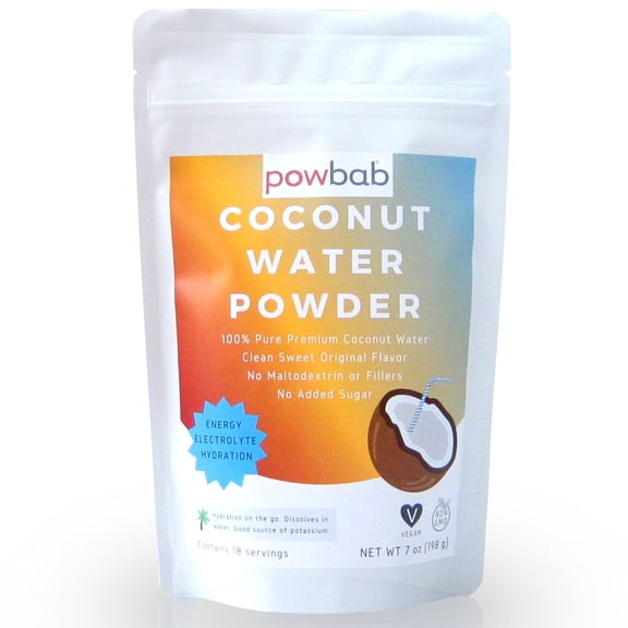 powbab Coconut Water Powder 7 oz. - from 100% Organic Coconuts. No Fillers.