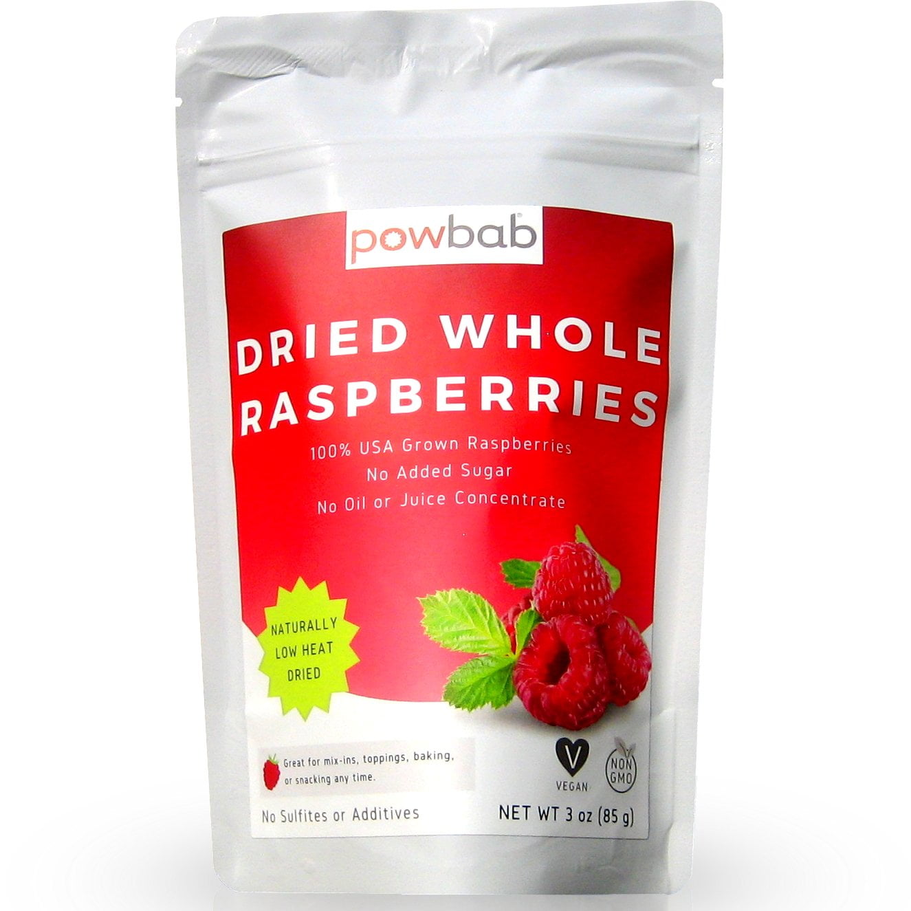 Driedopell Raspberry powbab Dried Raspberries - 100% USA Grown Organic, Not Freeze Dried ...