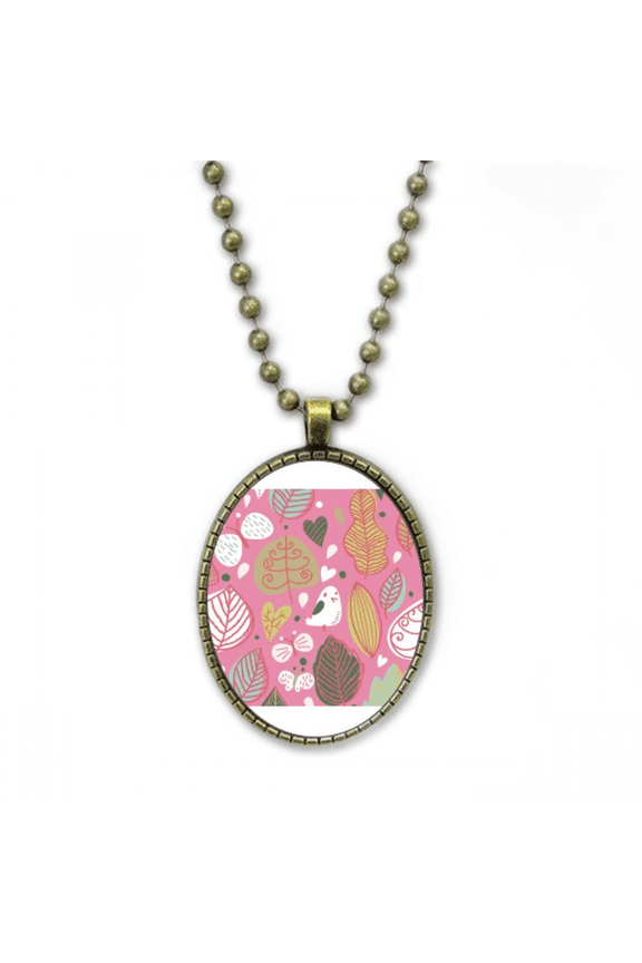 powdered flower paint necklace vintage chain bead pendant jewelry collection
