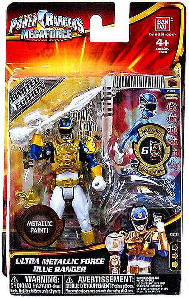 power rangers megaforce metallic force ultra blue ranger action figure 4 inches