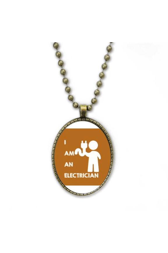 power supply electricity wage source job necklace vintage chain bead pendant jewelry collection