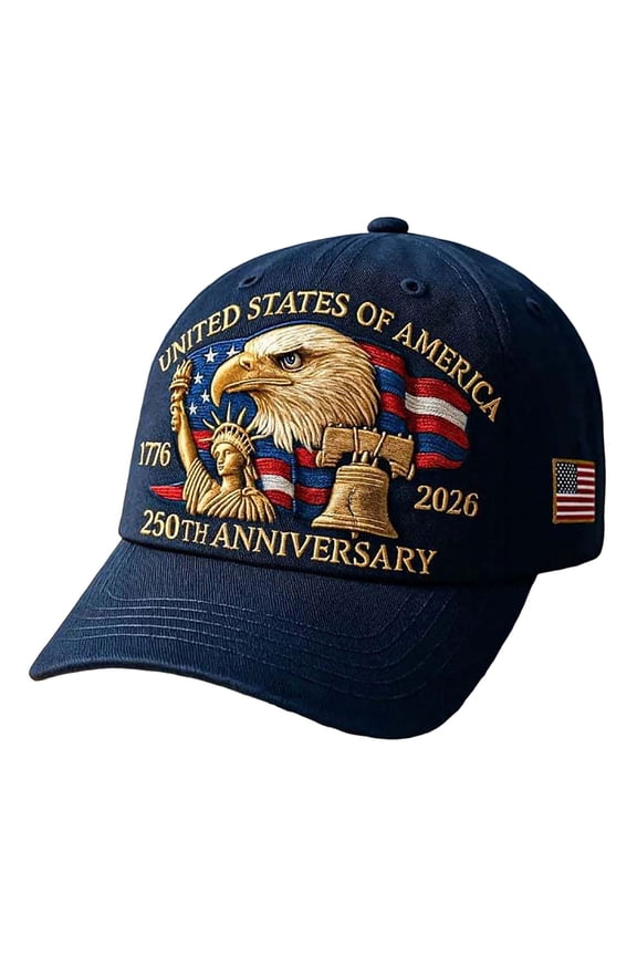 250th Anniversary USA Cap Vintage Adjustable Hat, American Eagle Liberty Patriotic 1776-2026 Baseball Cap for Men Women