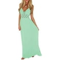 thumbnail image 1 of ppyoung Women's Beach Crochet Backless Bohemian Halter Maxi Long Dress, 1 of 3