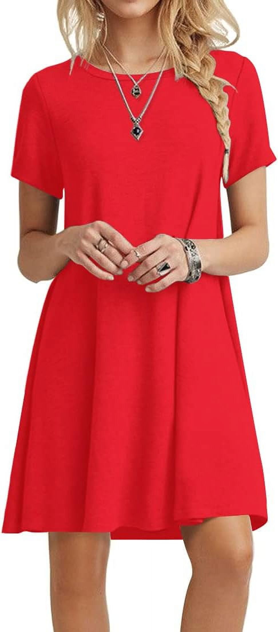 ppyoung Women's Casual Summer Tshirt Dress, Short Sleeve Boho Beach