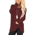 thumbnail image 1 of ppyoung Womens Long Sleeve T Shirts Casual Dressy Blouses Twist Knot Tunic Tops for Leggings, 1 of 3