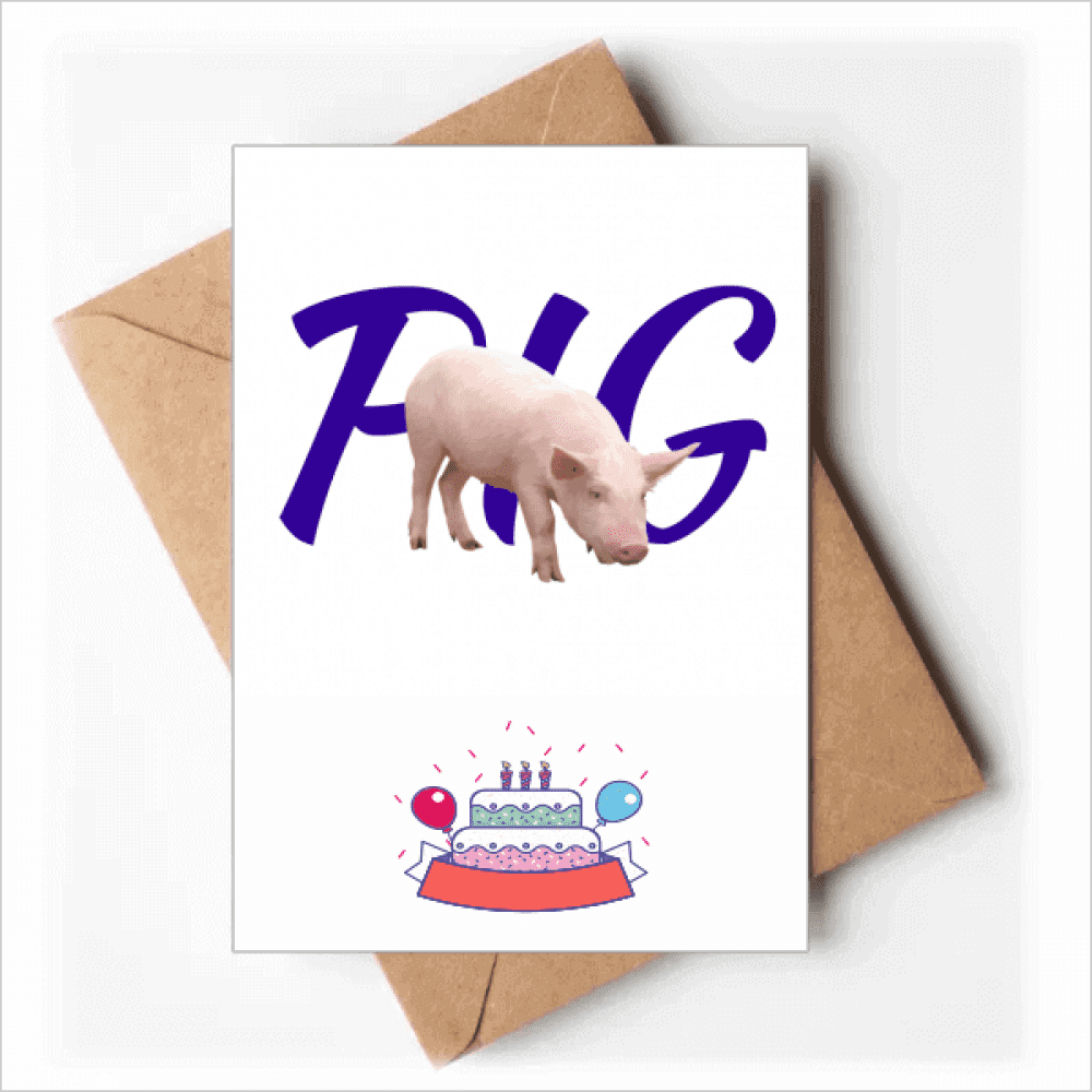 pr pig posture animals Happy Birthday Greeting Cards Envelopes Blank