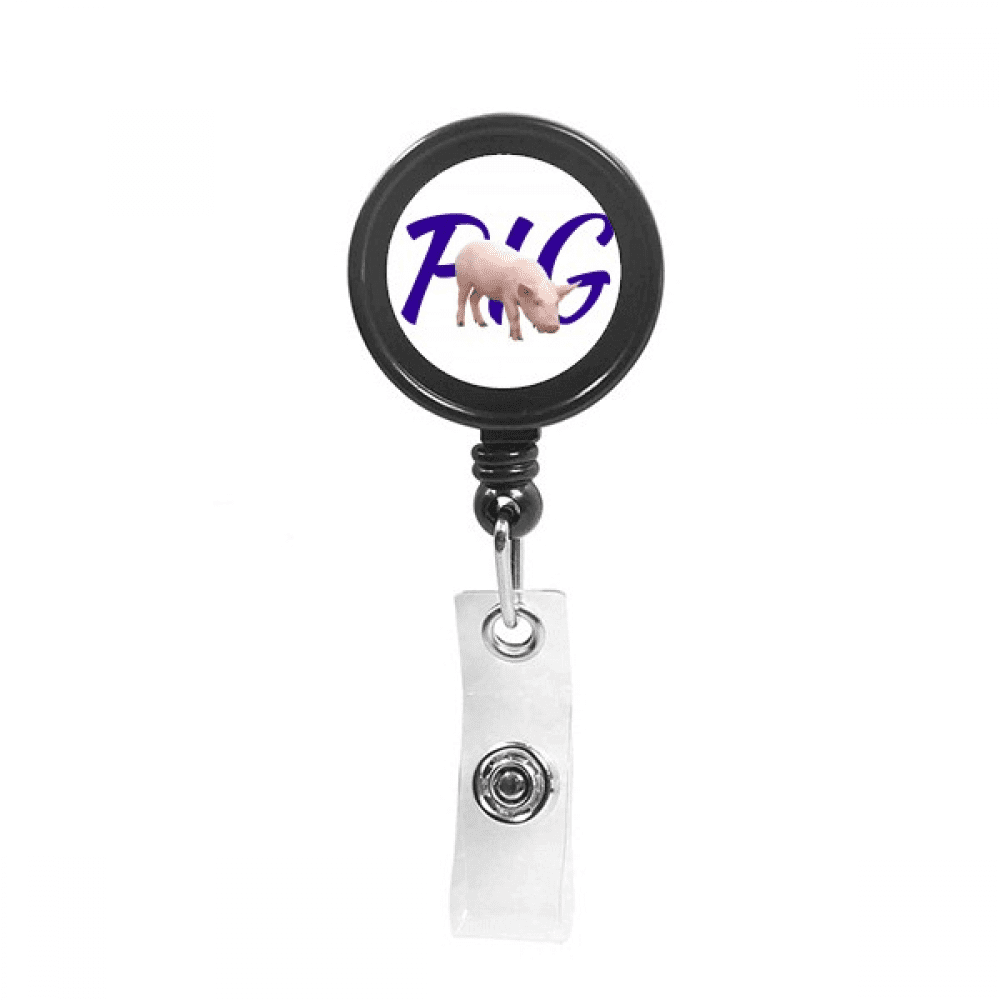 pr pig posture animals Retractable Keychain Badge Holder ID Badge