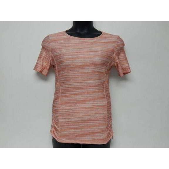 prAna Catarina Sz Small (S) Side Shirring Jersey Shirt Short Sleeve Sun Top Rosa