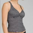 thumbnail image 1 of prAna Kayana Size Extra Small (XS) 32 D-Cup Underwire Tankini Top Black Stripe, 1 of 7