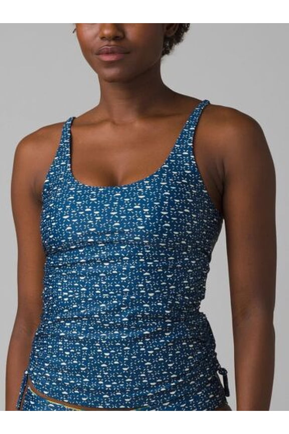 Melody Size Small (S) Scoop Neck Shirred Tankini Top Deep Indigo Cha Cha