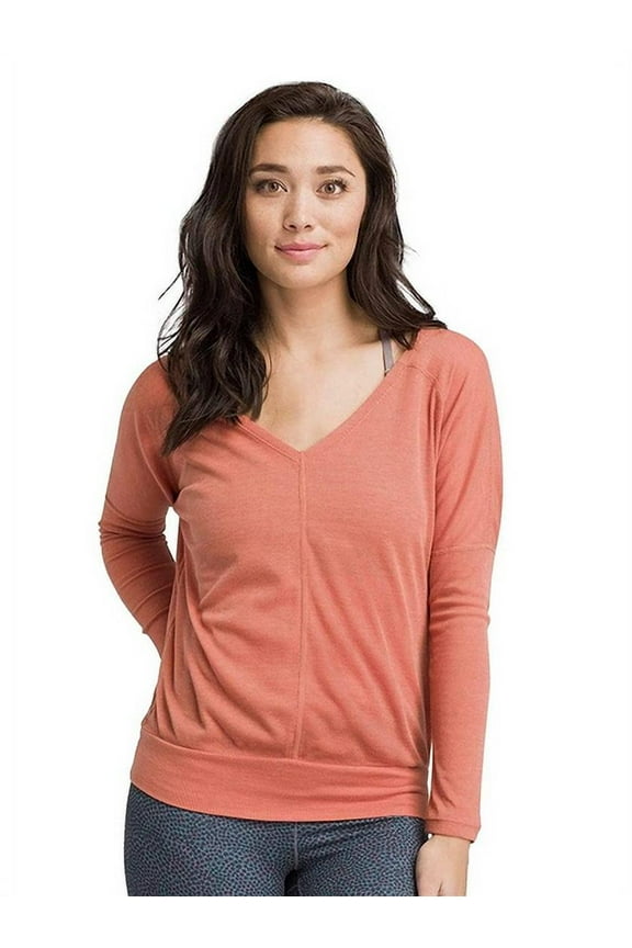 Orona Top, Long Sleeve Pull On, Women's Size Medium, Orange