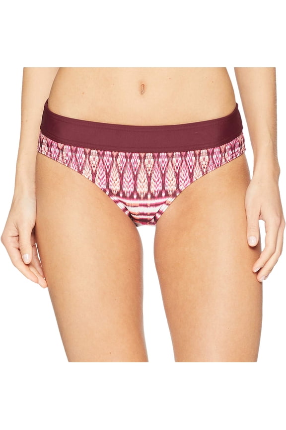 prAna Women's Ramba Bottom Athletic Shorts, Black Cherry Izabal Size X-Large