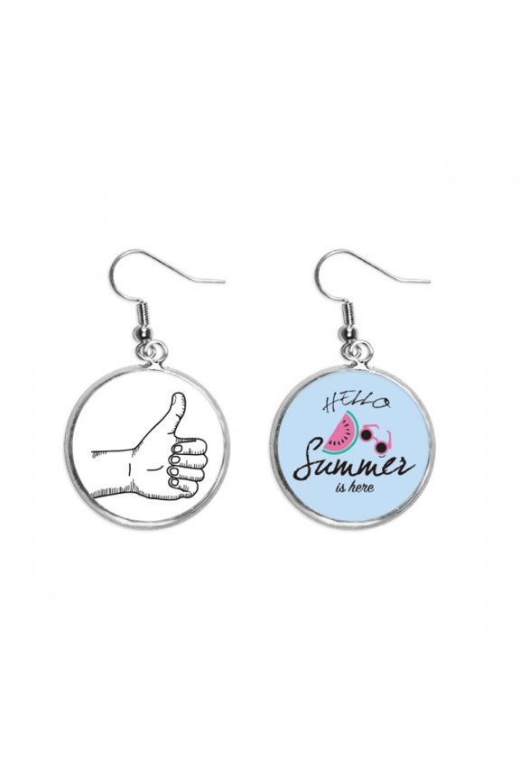 praise gesture line drawing pattern earring drop summer watermelon earring wear